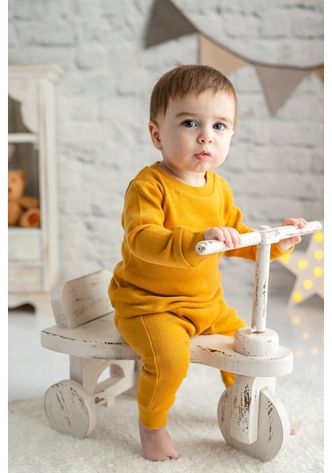Gots Sertifikalı %100 Organik Pamuk İkili Takım 0 - 4 Yaş - 5547 - Camel