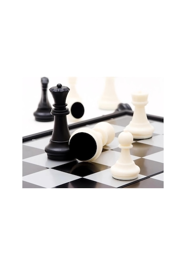 Klasik Katlanır Manyetik Satranç Takımı Okullar & Seyahat İçin Satranç Takımı 2li Dama Satranç Seti