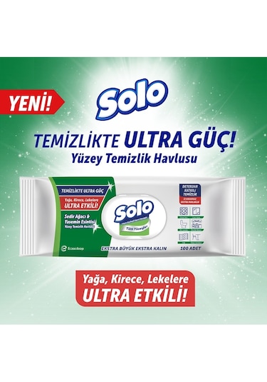 Solo Yüzey Temizlik Havlusu 100 Yaprak Sedir Ağacı&yasemin Esinti 3'lü Set