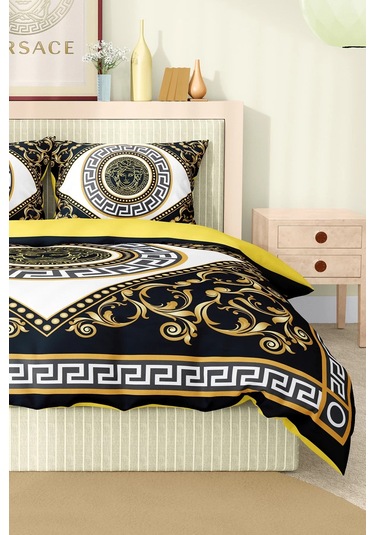 Marka Nevresim Takımı Çift Kişilik Pamuklu Saten Kumaş 6 Parça 3d Dijital Baskı Duvet Cover Set Model No:89 Renkli