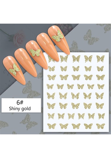3d Reflektif Efekt Nail Art Sticker Model - 6 55881-6