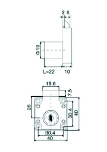 Canex Çarpma Dilli Çekmece Kilidi 22mm 10 Adet