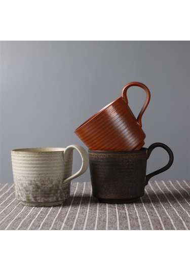 Suntek Seramik Kahve Kupa 360 Ml Japon Tarzı Retro Latte Stil-b