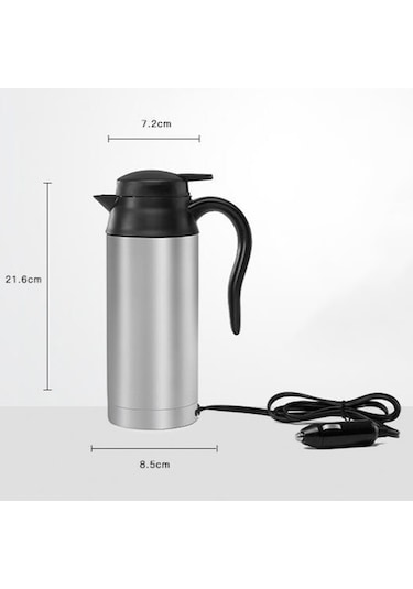Trendooze Taşınabilir Su Paslanmaz Isıtıcısı Gümüş Elektrikli Araba 750ml 12v/120w Cz