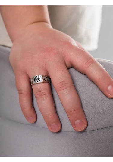 Monıchev Jewelry Gümüş Mühür 925 Ayar Ortodoks "kurtar Ve Muhafaza Et" 236355625 Gri