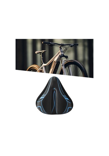 Suntek Bisiklet Sele Minderi Yumuşak Geniş Yol Bisikletleri Siyah Mavi