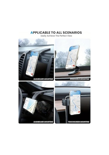 Primepickings Black- Manyetik Araç Telefon Tutucu Çıkarılabilir Bükülebilir Kol