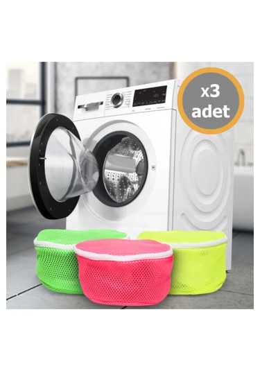 3 Adet Ultra Lüx Sütyen Ve Çamaşır Yıkama Filesi Çok Renkli