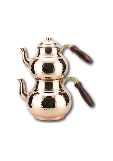 Aile Boyu Dövme Bakır Çaydanlık
