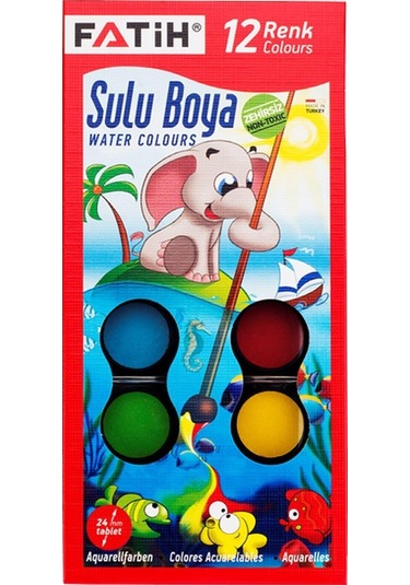 Fatih 12'li Boyama Seti Kuru, Sulu, Pastel, Keçeli