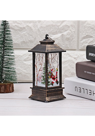 Qingmipy Pilli Çalışan Noel Feneri - Geyik/kardan Adam/melek/noel Baba Şeklinde Asılı Dekoratif Aydınlatma Çok Renkli