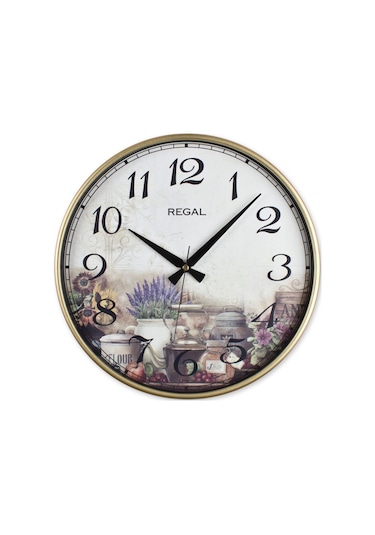 Regal 0638 B6 Vintage Desen Duvar Saati Çok Renkli
