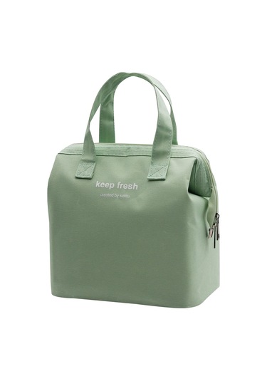 Yalıtımlı Öğle Yemeği Çantası Basit Bento Soğutucu Öğle Yemeği Çantası Kadınlar, Erkekler, Yetişkinler, Piknik, İş, Yürüyüş, Plaj İçin Öğle Yemeği Kutusu Açık Yeşil Çok Renkli