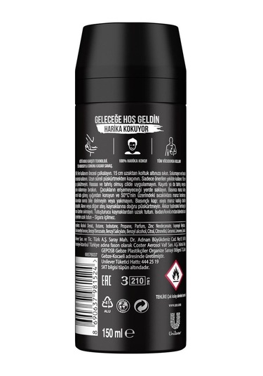 Axe Black Frozen Pear&Cedarwood Scent Erkek Sprey Deodorant 150 ML