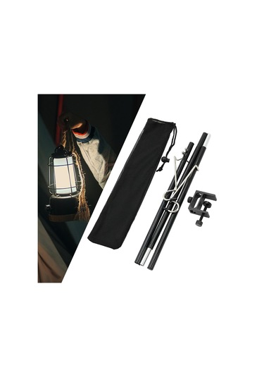 Homyl Kamp Feneri Standı 2 Adet Kancalı Asılı Işık Siyah Siyah