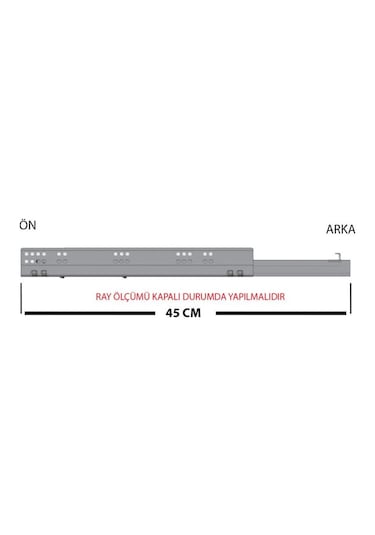 Samet Smart Slide Tek Açılım Frenli Ray 450 Mm (493072640)