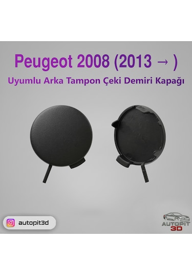 Peugeot 2008 2013 Uyumlu Arka Tampon Çeki Demiri Kapağı