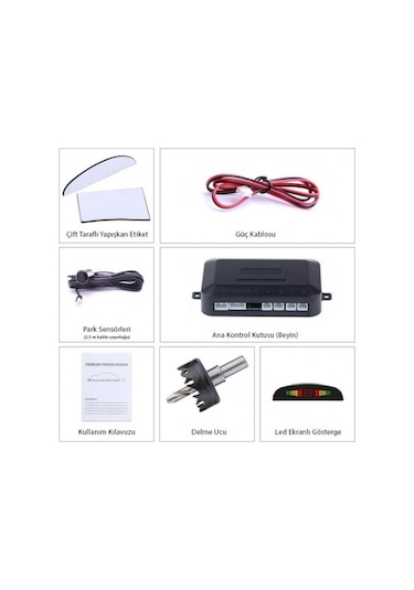 Üniversal Araç Park Sensörü Ön Arka Metre Göstergeli