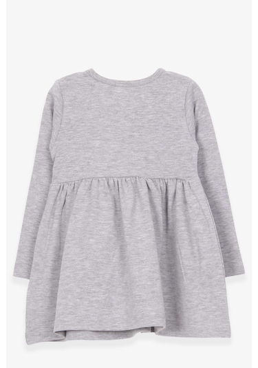 Breeze Kız Çocuk Elbise Ayıcık Aksesuar Detaylı 2-6 Yaş, Gri Melanj Gri