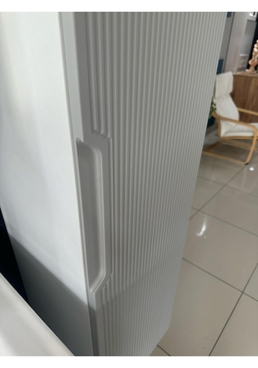 Noce Banyo Dolabı Aynalı Boy Dolaplı Membran Kapaklı 65 CM Gri