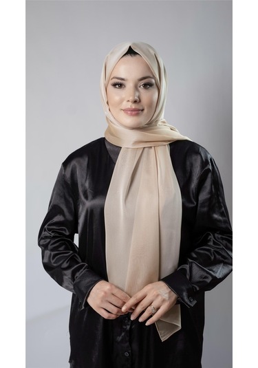 Sütlü Kahve Düz Klasik Şal Şifon Kumaş Janjan Abiye 202108 26 Sütlü Kahve