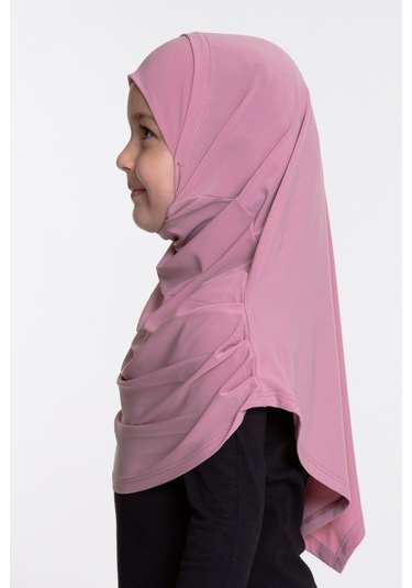 Pudra Pratik Hazır Geçmeli Çocuk Tesettür Bone Sandy Kumaş Kendin Pudra