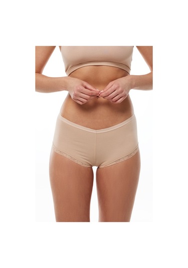 Malabadi Kadın Ten Rengi 6 Lı Paket Geniş Kenarlı Dantelli Modal Külot 1908 Ten