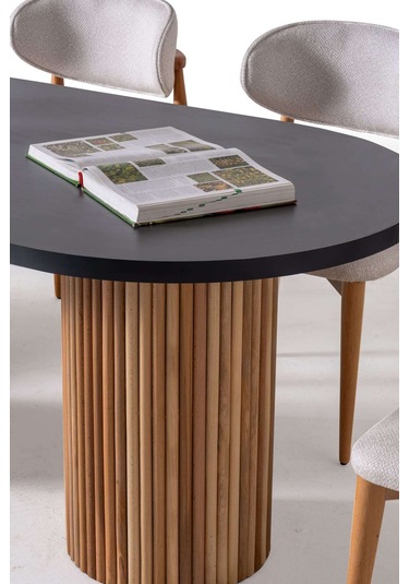 Dublin Modern Yemek Masası 2 Sandalye Takım Antresit