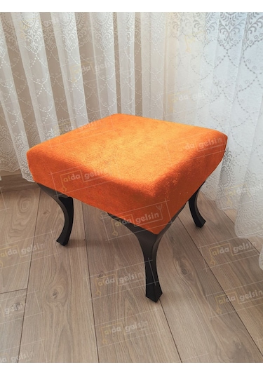 Ayak Ucu Kapı Önü Antre Düz Bench Puf Siyah Ayak Mor