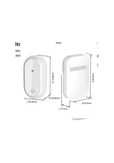 Pazly Zili Uzun Mesafe Su Geçirmez Akıllı Kapı Zili Kablosuz Dış Ürün Beyaz Beyaz