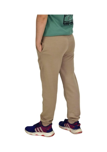 Bej Rengi Bel Paça Lastikli Kız Erkek Çocuk Eşofman Altı Bgl-st04723 Bej