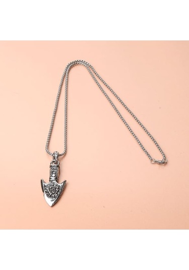 Viking Best Savaşçı Ok Ucu Erkek Kolye Çelik İskandinav Takı