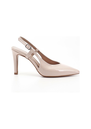 Gönderi R Ten Rugan İnce Topuklu Arkası Açık Ayakkabı Ten Rugan