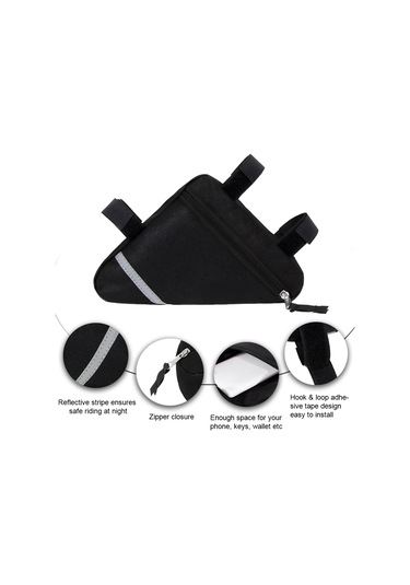 Jeemson Gece Bisiklet Çantası - Su Geçirmez, Reflektörlü, Pratik Montaj, 20x18.5x4cm Siyah