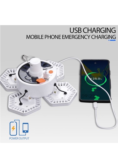 Lekaufen 169 Uzaktan Kumandalı Led Solar Kamp Lambası, 360 Siyah