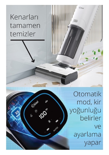 Kiwi Ksc-4270 Şarjlı Sesli Komutlu Islak-kuru Süpürge
