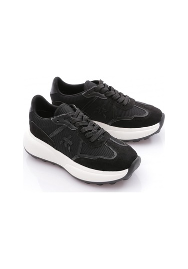 Dgn Brt2427 Kadin Bağcikli Kalin Tabanli Sneaker Ayakkabi Siyah