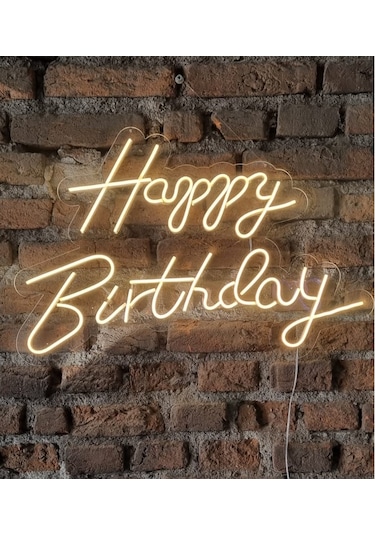 Happy Birthday Neon Led Duvar Aydınaltması Doğum Günü Yazısı