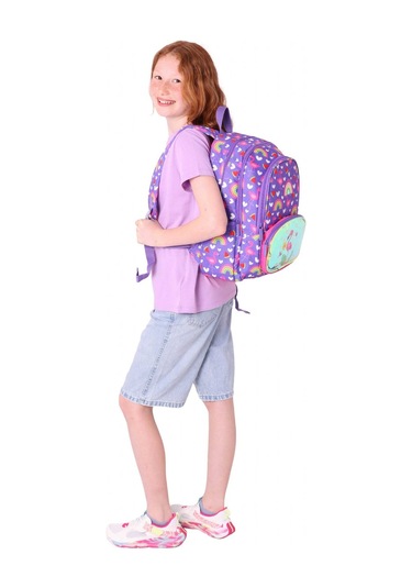 Kaukko Kids Üç Gözlü Kız Çocuk Okul Sırt Çantası Flamingo Nakışlı Ve Baskılı - L5226 Pembe - Mor