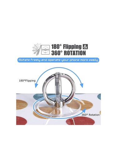 Şeffaf Telefon Zil Standı Tutucu - Cep Telefonu Zil Tutucu Parmak Tutacağı, 360 Derece Dönüş 2 Paket, 2 Renkli Elmas