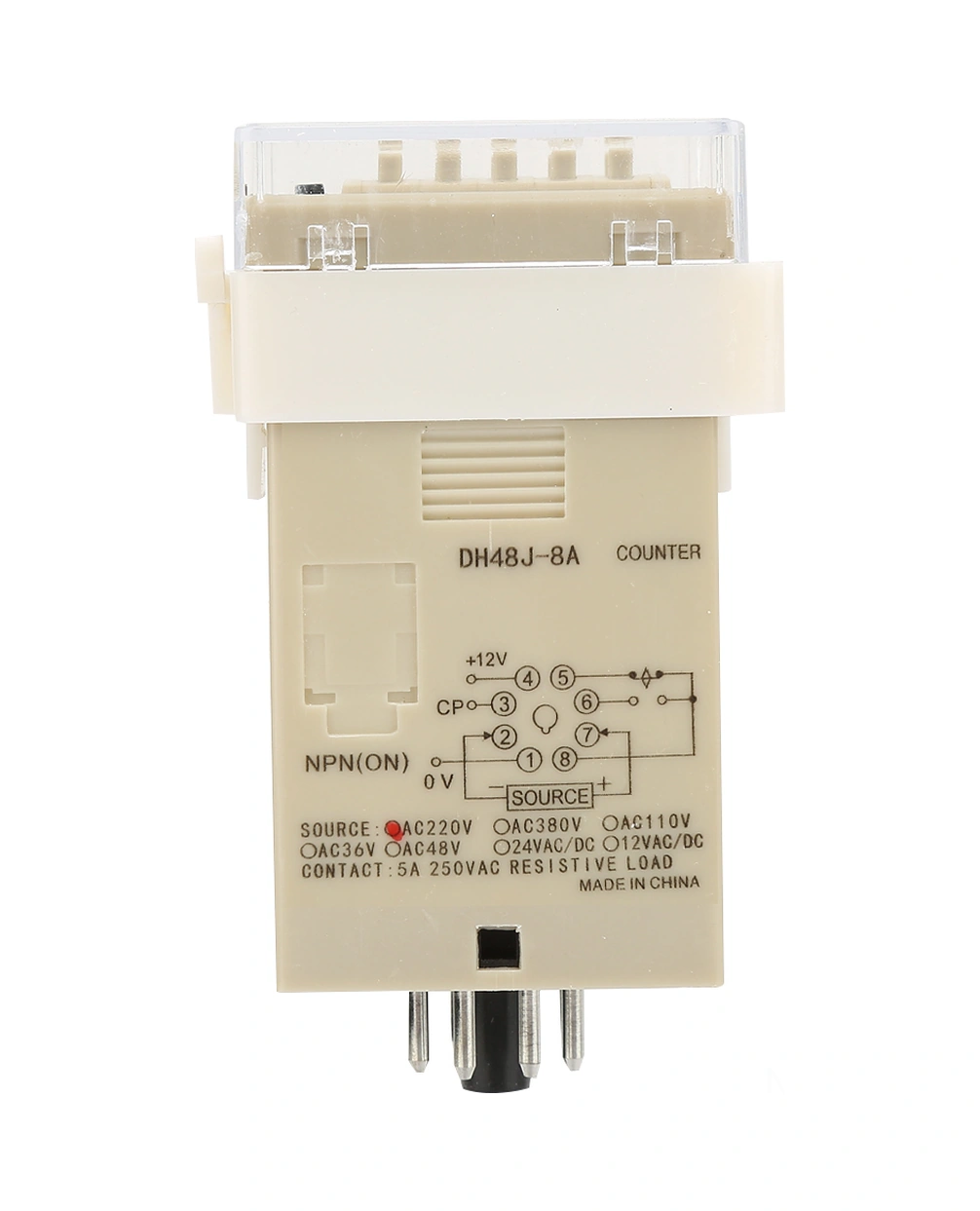 Tenfowee Dh48j-8a Modeli Sayıcı: 0-999900 Aralığında Lcd Ekranlı, 8 Pinli, 220vac, Otomasyon Kontrolü İçin Dayanıklı Plastik Kasa