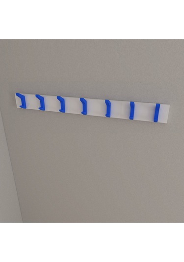 Hepsi3boyutlu Modern Duvar & Kapı Kanca Askılık - 7 Adet Mavi Kanca Askılık - Model No : 2 Mavi