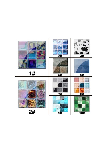 Vkemall 19 Adet/set Suya Ve Yağa Dayanıklı Otomatik Yapışkan Mozaik Duvar Stickerları - Mutfak, Banyo, Duvar Dekoru Renkli Pvc Dıy Yapistirici Mosaik