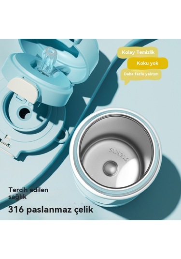 Jian Fan Yumurta Partisi Çocuk Termos Bardağıpaslanmazçelik Büyük Kapasiteli Su Bardağı Sarı