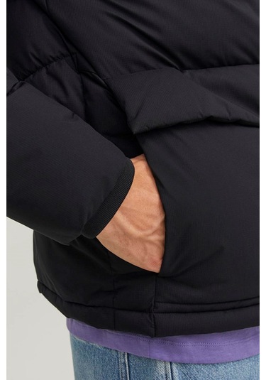 Feminist Siyah Logo Baskili Kapüsonlu Puffer Mont 77724k12238849.01 Siyah