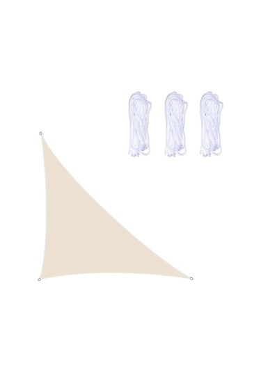 Sones Üçgen Açık Bahçe Güneşlik Yelken Su Geçirmez Anti-uv Gölgelik Bej 4m X 4m X 5.7m Bej
