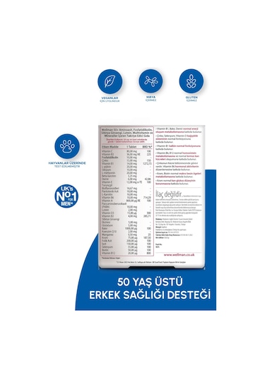 Vitabiotics Well Man 50+ Yaş 30 Tablet