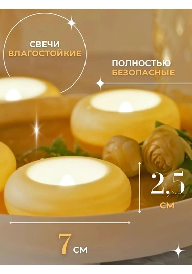 Tenfowee 5'li Su Aktif Led Mum Seti - Islak Ortamlarda Kullanıma Uygun, 200 Saat Süre, Kokusuz Dekoratif Işıklı Mumlar