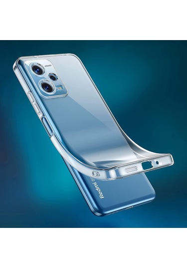 Fitcase Xiaomi Redmi Note 12 Pro 5g Kılıf Kamera Korumalı Silikon Şeffaf Arka Kapak