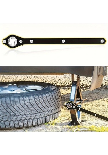 Chenkestoreone 1 Adet 360 Derece Dönen Oto Kriko Cırcır Anahtarı Ergonomik Sap Siyah Sarı